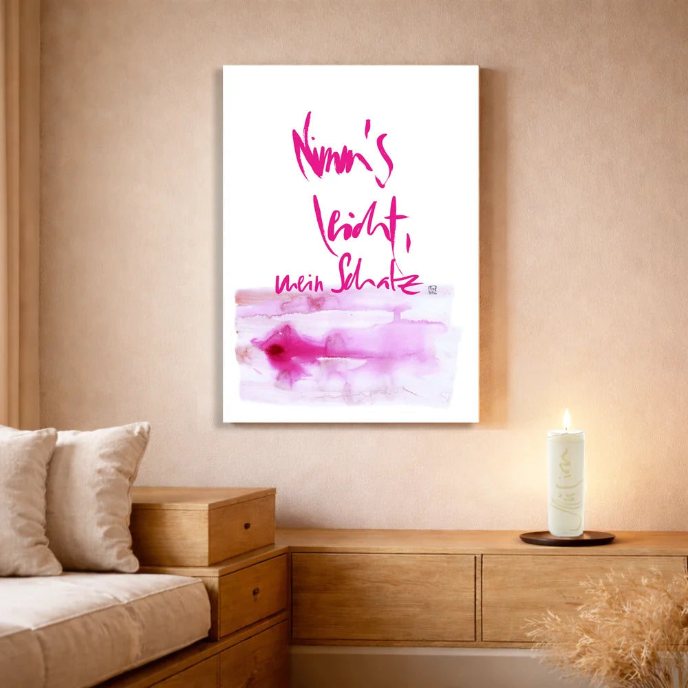Leinwand Nimm’s leicht, mein Schatz – Exklusive Wandbilder für Paare mit WIR Karte online kaufen | SignShop Tirol
