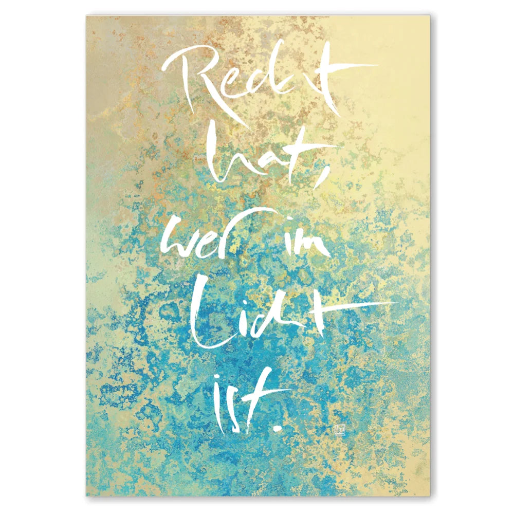 Luxus Leinwanddruck „Recht hat, wer im Licht ist“ für Paare – Sign by Jwala®, exklusive Deko mit WIR Karte, liebevoll gefertigt, Einzelstück, Premium-Kunst für emotionale Tiefe und gemeinsames Verständnis