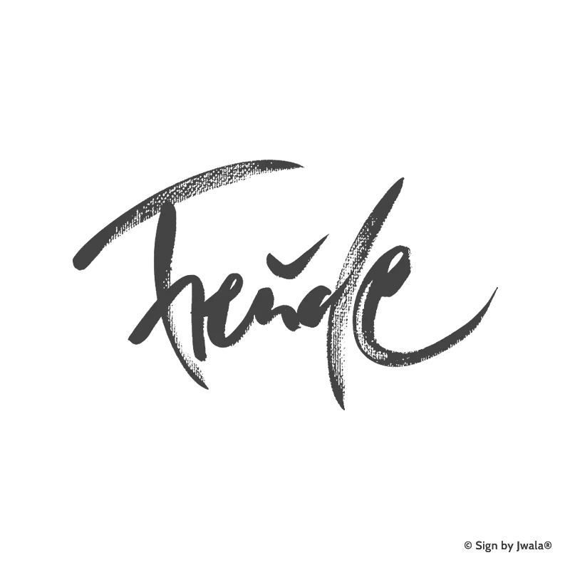 Zu sehen ist die Botschaft „Freude", die auf Kissen, Kerzen, Karten, Orakelkarten, Malas und Gläsern aus dem SignShop Tirol erhältlich ist. Mit SignShop Tirol Logo und Copyright von Jwala®.