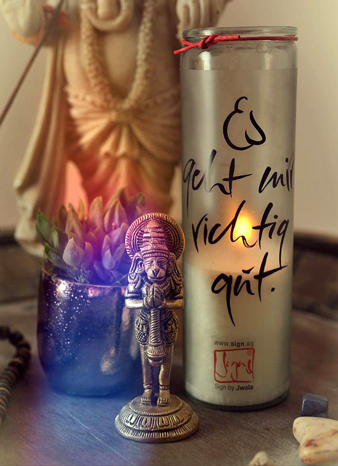 SignKerze "Es geht mir richtig gut" Klassik