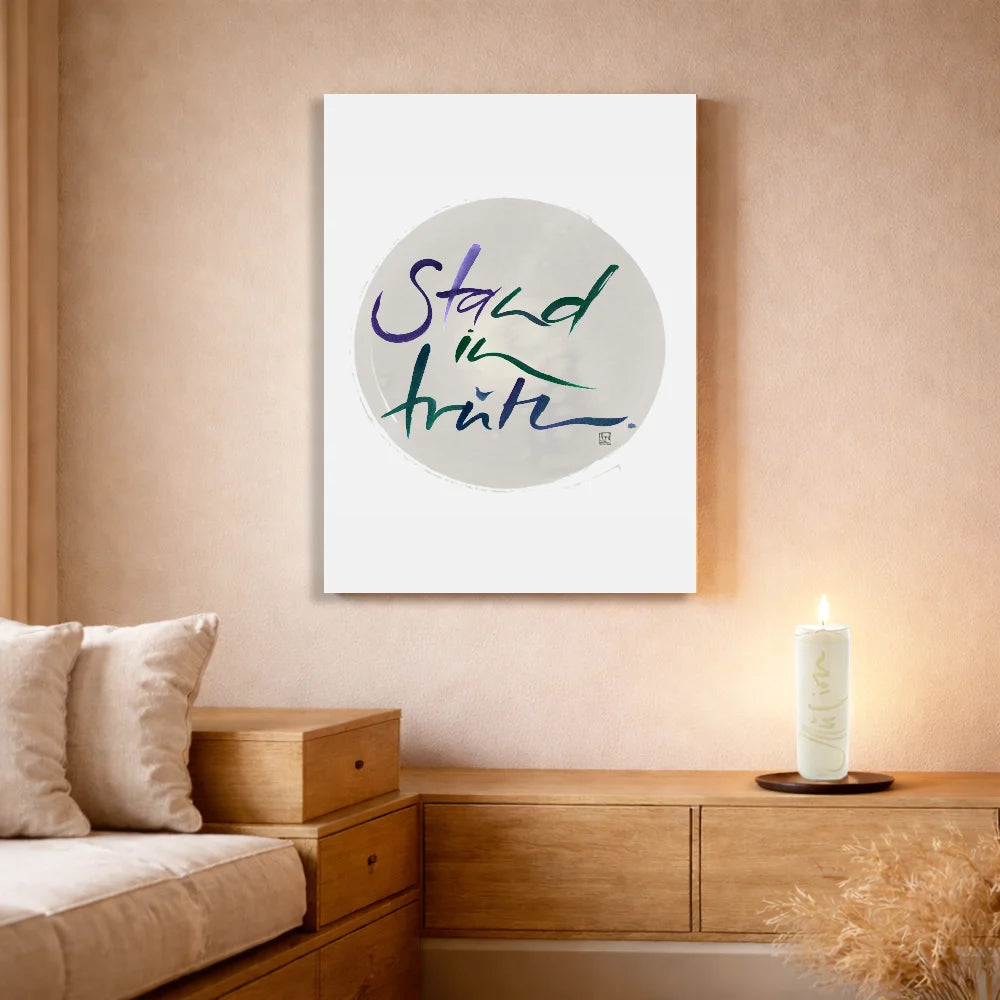 Leinwand Stand in truth – Englisches Wandbild mit spiritueller Bedeutung für Paare | SignShop Tirol