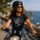 Schwarzes Damen T-Shirt von Stanley/Stella aus bis zu 100 % gekämmter Bio-Baumwolle mit spiritueller Botschaft