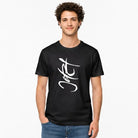 Spirituelles Herren T-Shirt in Schwarz mit hochwertigem DIN A3 Druck, persönlichem Sign und Bio-Baumwolle
