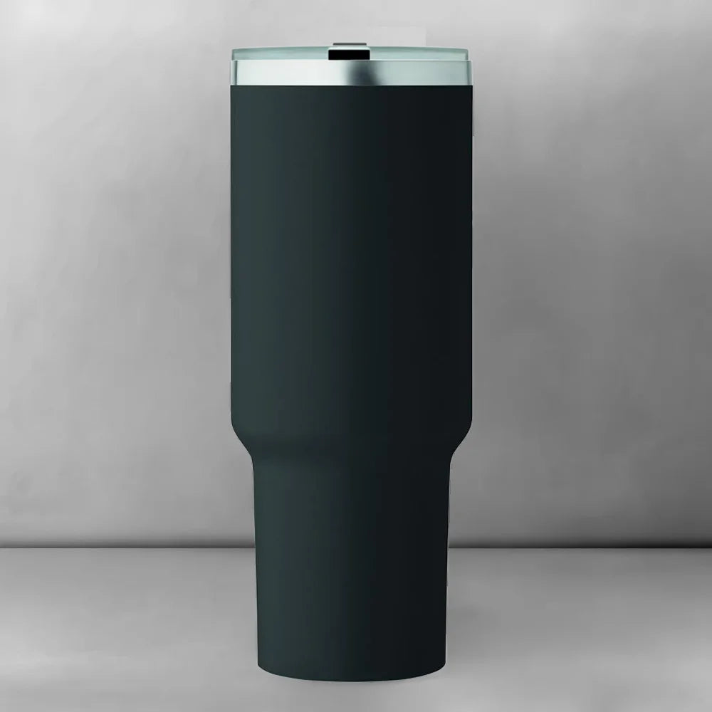 Personalisierbarer XXL Edelstahl-Trinkbecher vakuumisoliert in Schwarz matt 1,2 Liter mit Sign by Jwala
