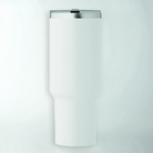 Weißer XXL Edelstahlbecher 1200ml schwappsicher mit Griff und Option für Rundumgravur mit Sign by Jwala