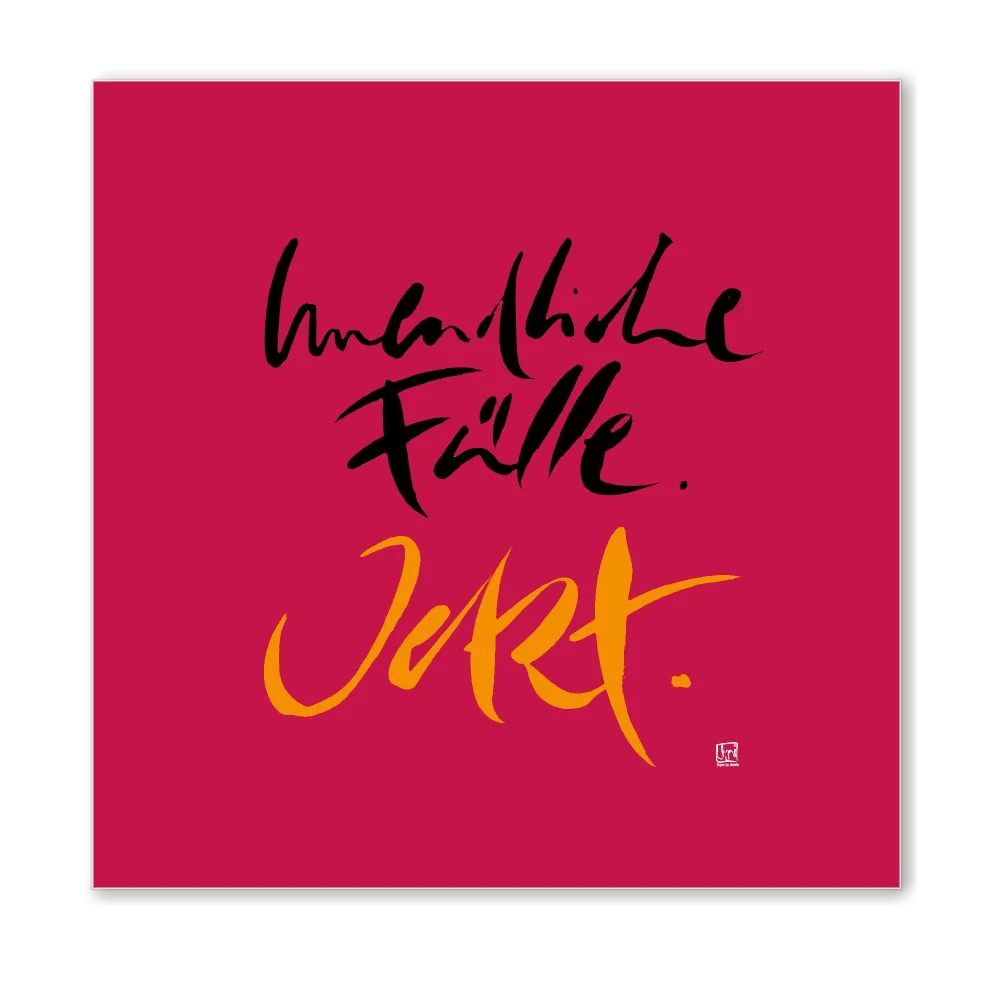 Premium Wandbild „Unendliche Fülle. Jetzt.“ – Sign by Jwala® Originaldruck mit Fingerzeige Karte, hochwertige Leinwand, spirituelle Kunst, Unikat aus Tirol