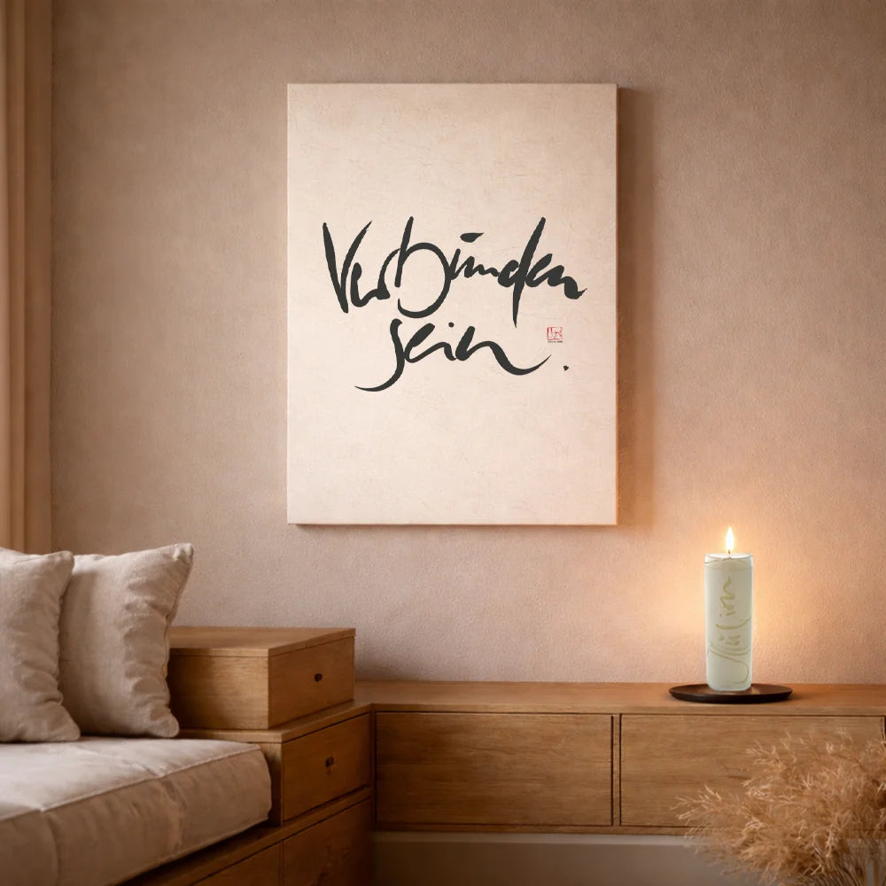 Handgemachtes Leinwandbild „Verbunden sein.“ – Originaldruck, Sign by Jwala®, inspirierende Wanddekoration, limitiertes Kunstwerk, wertvolles Geschenk für Gemeinschaft