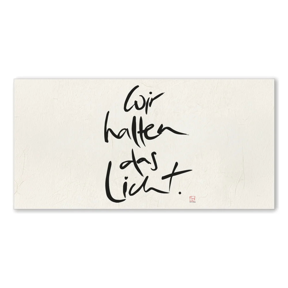 Inspirierendes Leinwandbild „Wir halten das Licht“ – Sign by Jwala® Original, Limited Edition, hochwertige Kunst aus Tirol, Motivation für Zuversicht und Gemeinschaft