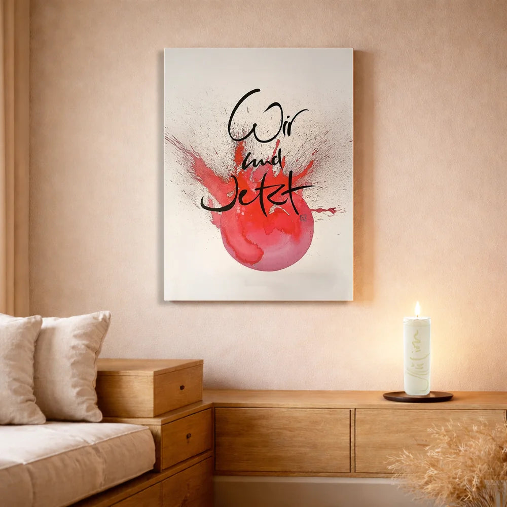 Exklusive Leinwand „Wir und Jetzt“ mit WIR Karte – Originaldruck by Jwala®, handgefertigte Wandkunst aus Tirol, Limited Edition