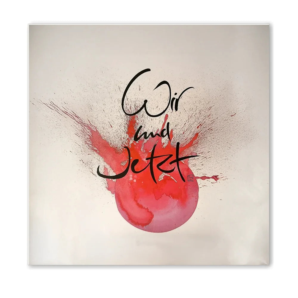 Luxus Leinwanddruck „Wir und Jetzt“ – Sign by Jwala® mit WIR Karte, exklusive Deko, liebevoll gefertigt, Einzelstück aus Tirol